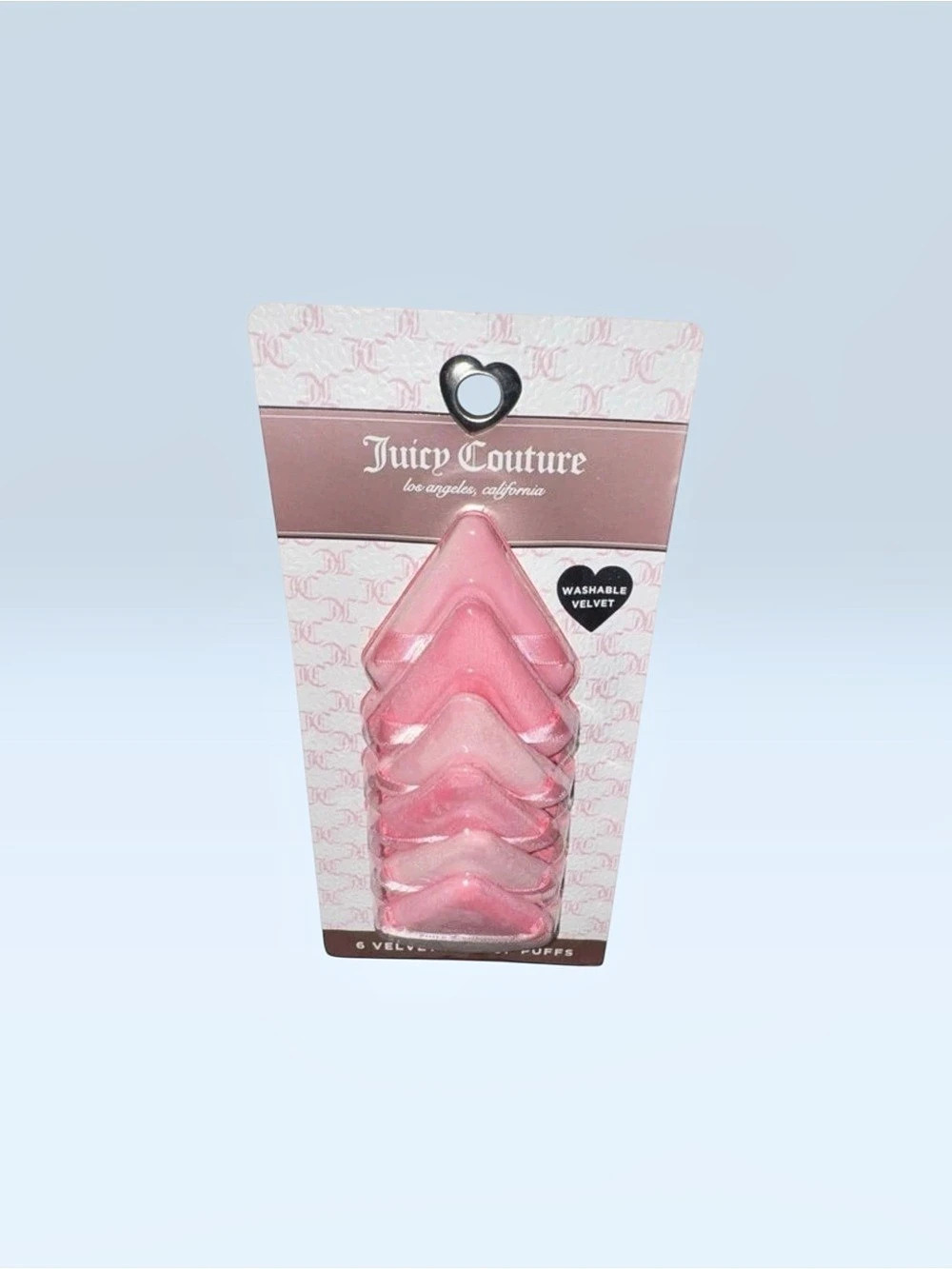 Juicy Couture Pink Velvet Makeup Puffs Set of 6 NWT